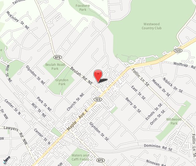 Location Map: 407 Church Street, NE Vienna, VA 22180